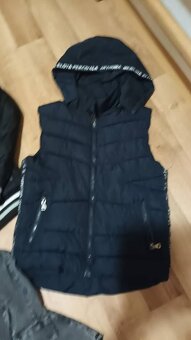 Zimní bunda, vesta, košile vel.158 - 4