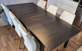 Velmi flexibilní rozkládací jídelní stůl černý (wenge) - 4