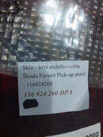 Škoda favorit PickUp kryty zadních světel - 4