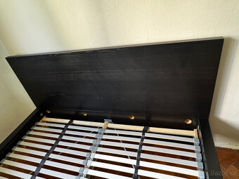 Rám postele, IKEA MALM černohnědá dýha + rošty LÖNSET - 4