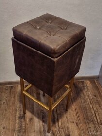Barové židle kůže/kov - 4