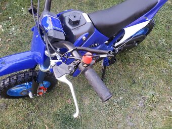 Nová benzínová dětská minikroska modrá 49ccm 10"kola - 4