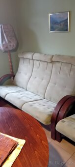 Nerozkládací sedačka pro 3 + křeslo - 4