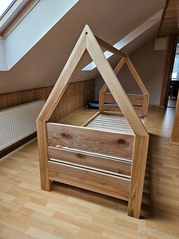 Dětská domečková postel z masivu - 4