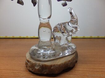 Krásný stromeček štěstí Ametyst a s figurkou slona. - 4