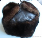 Čepice, ušanka dámská, norek a kůže - 4