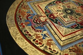 Ručně malovaná tibetská mandala thangka z Indie 2 - 4