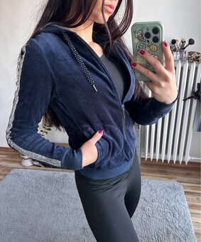 Modrá semišová mikina - 4