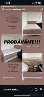 Postel s velkým úložným prostorem+matrace - 4
