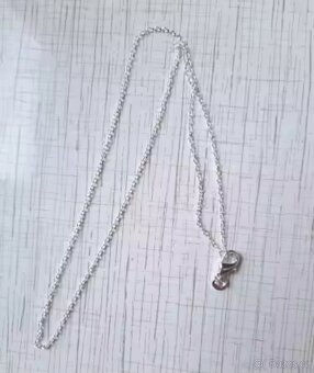 Nový dámský stříbrný náhrdelník 925 délka 45 cm s očky tenký - 4