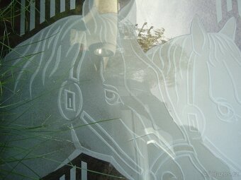 Skleněná výplň do dveří - motiv koně - 4