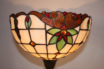 Stojací vitrážová lampa Tiffany -nová -2 stínidla - 4