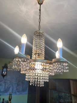 Starý broušený velký lustr - 4