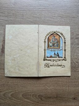 Modlitební knížka (1925) + 3x parte + svaté obrázky. - 4