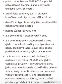Polstrovaná postel 180 cm x 200 cm - 4