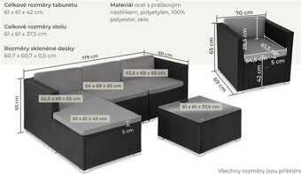 sedací souprava z umělého ratanu - 4
