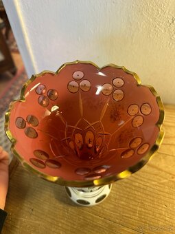 Zlacená starožitná váza 1860-1880 Biedermeier - 4