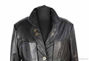 Kožená měkká dámská černá bunda DERI vel. L - 4
