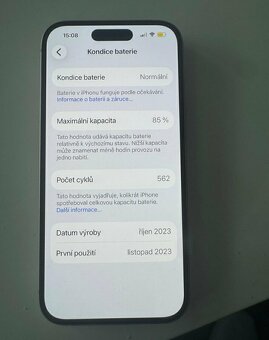 Iphone 15 256 GB - top stav - 4