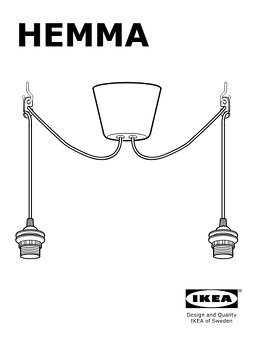 Světlo IKEA HEMMA dvojitý závěsný kabel - 4