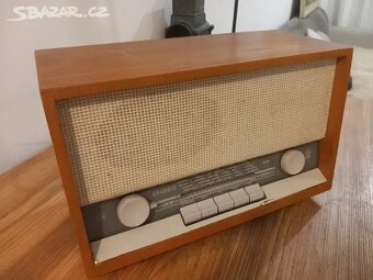 Funkční hrající100%stav retro radio r. 1957Grundig 92M a - 4