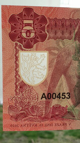 Bankovka 5 korun OBLAST ČECHY hrad KARLŠTEJN, č. A00453, UNC - 4