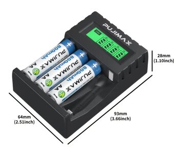 PUJIMAX® nabíječka baterií 4 x AA/AAA - NOVÁ - 4