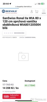 SanSwiss IIa WIA 80 x 120 cm sprchová vanička - 4