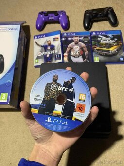 PS4 500GB, druhý ovladač, 4 hry - 4