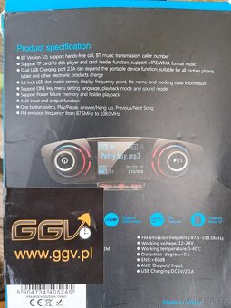 FM modulátor - transmitter do auta s bluetooth USB - 4