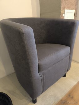 Klubové křeslo - šedé - 4