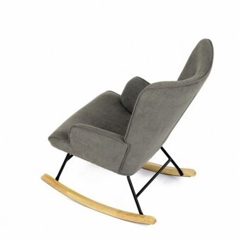 Houpací křeslo 371 s látkovým potahem v zelené, hnědé a růžo - 4