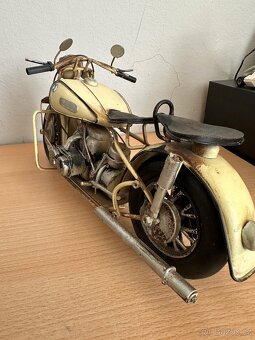 Kovový retro model motorka - 4