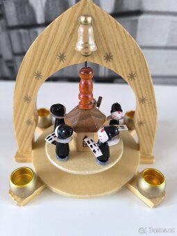 Vintage dřevěný vánoční svícen - pyramida - 4
