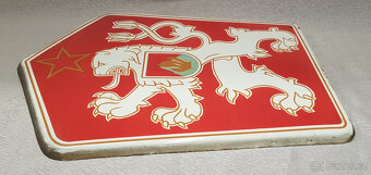 Starožitná cedule smaltovaný státní znak, pěkný stav. - 4