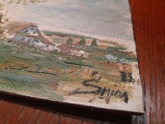 Obraz/malba staré chaloupky, autor Šmída - 4