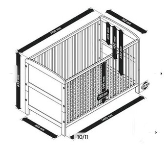 Dětská rostoucí postýlka Tchibo 147x70, s matrací - 4