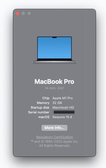 Macbook pro M1 PRO 14 , RAM 32GB, 14jádro GPU - 4