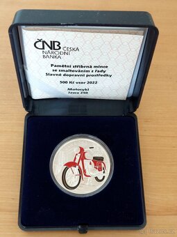Stříbrná mince 500 Kč 2022 Motocykl Jawa 250, BK a PROOF - 4