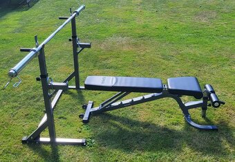 Kompletní posilovací set – stojan, lavice, osa + 157,5 kg - 4