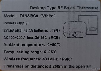 BOT-T9N bezdrátový kotlový termostat - 4