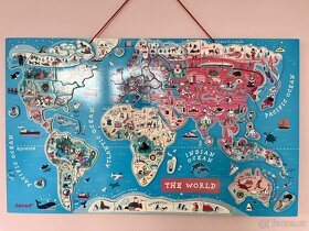 Dětská magnetická nástěnná mapa světa Janod - 4