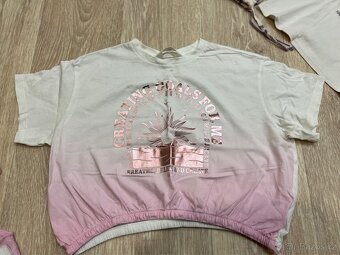 Dívčí crop top,tílka,trička H&M 146/152 - 4