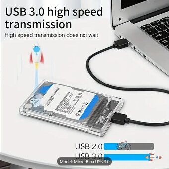 USB 3.0 na SATA III box pro 2.5palcový HDD a SSD - 4