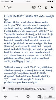 Sedlo KIEFFER komora cca 3 - bez vad - 4