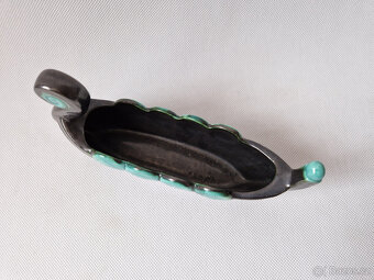 Stará keramická mísa žardiniéra vikingská loď Art Deco - 4