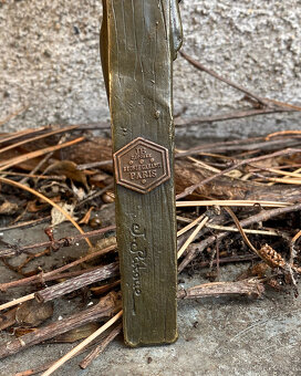 Bronzová socha nahá dívka erotické těžítko akt - 4