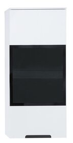Nová moderní závěsná skříňka - bílý lesk, sklo, podsvícení - 4