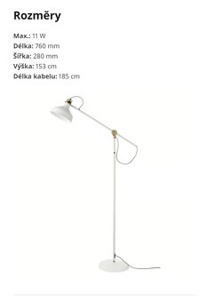 Stojací lampa - IKEA RANARP - 4