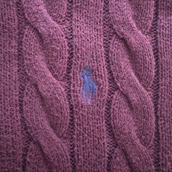 Ralph Lauren Polo vínový 1/4 zip svetr - 4